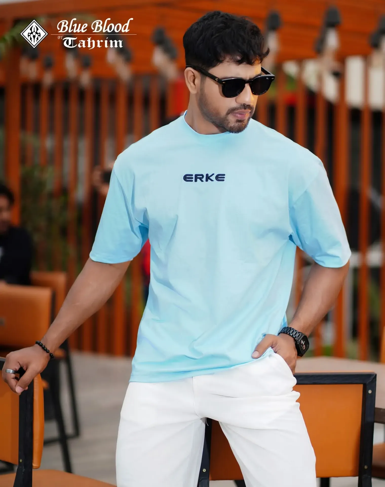 Mens Premium Oversized T-Shirt ( Skyblue)