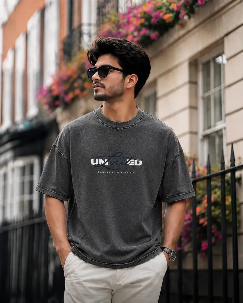 Mens Premium Oversized T-Shirt - Acid wash
